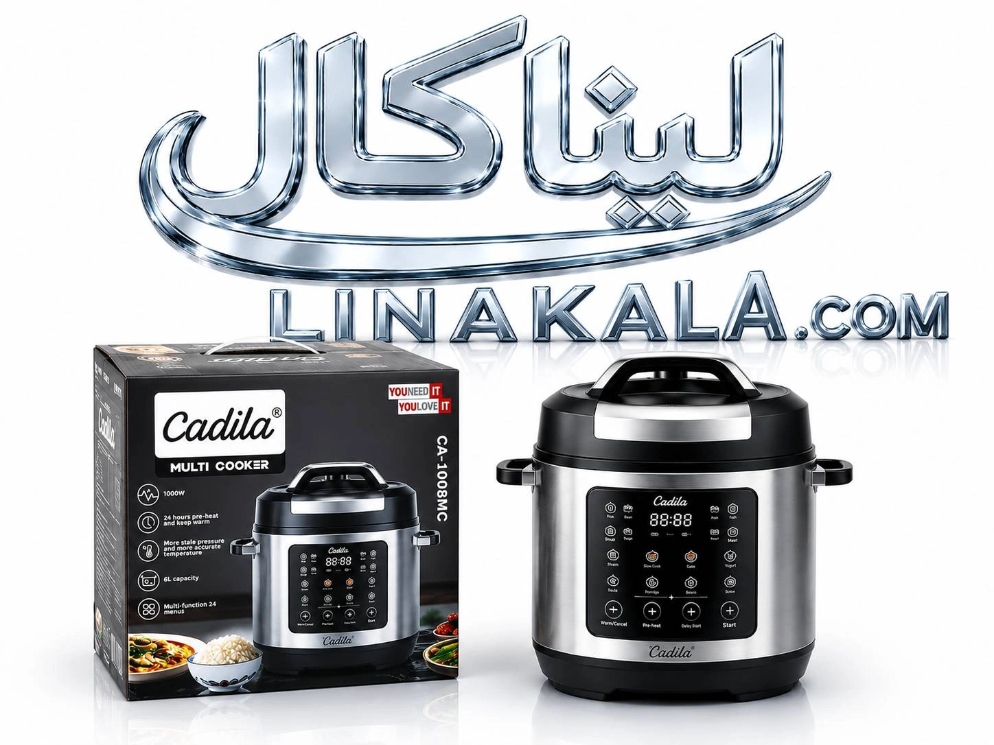 مولتی کوکر کادیلا مدل CA1008MC ظرفیت ۶ لیتر با بدنه ...