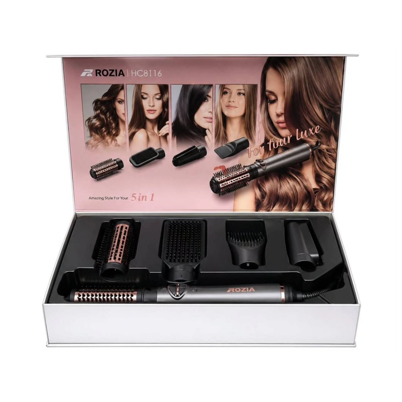 سشوار برس دار چرخشی روزیا مدل HC8116 5in1