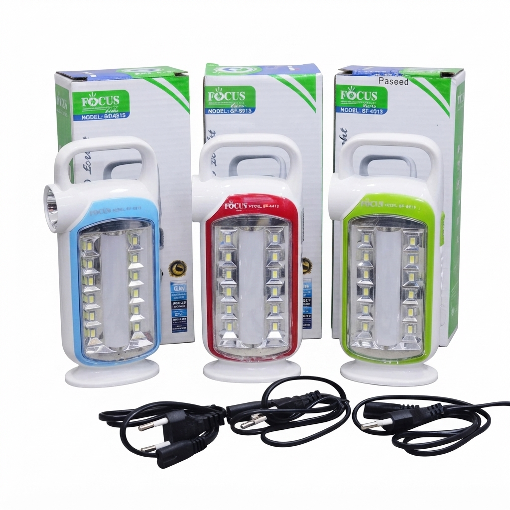 چراغ اضطراری شارژی فوکوس مدل SF-6913 | چراغ LED قابل حمل با نوردهی قوی