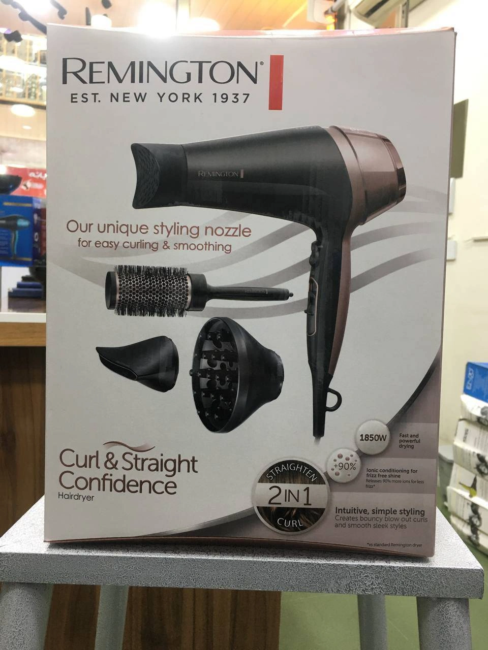 سشوار حرفه‌ای رمینگتون مدل York 1937 Curl & Straight Confidence توان 1850 وات